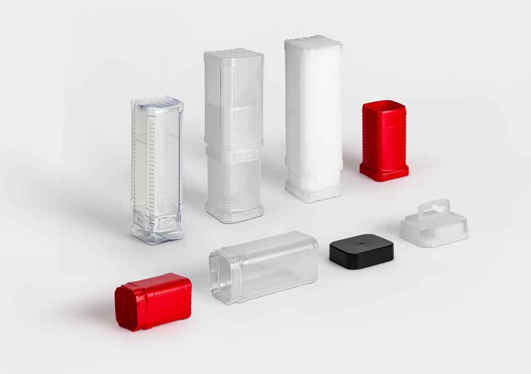 Plastic packaging tube BlockPack in various versions Plastic packaging tube BlockPack in various versions